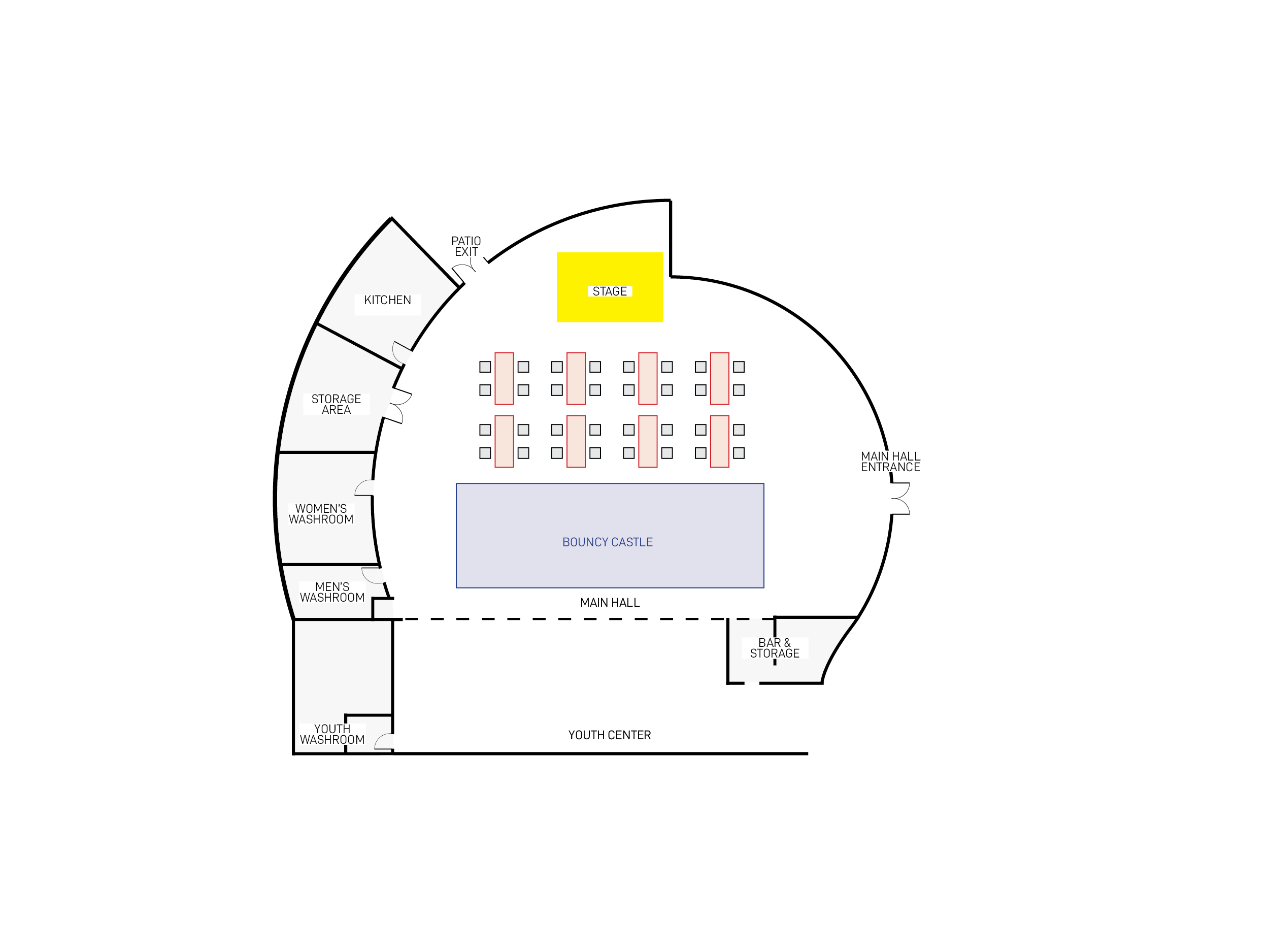 Birthday layout for the Watson Lake Community Hall